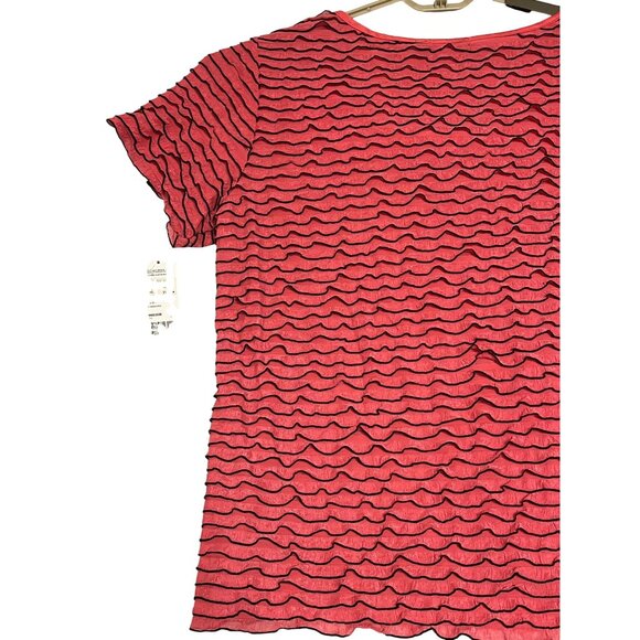 NWT Elementz 3X Pink & Black Wavy Stripe Top Plus Comfy Casual USA - Picture 7 of 12